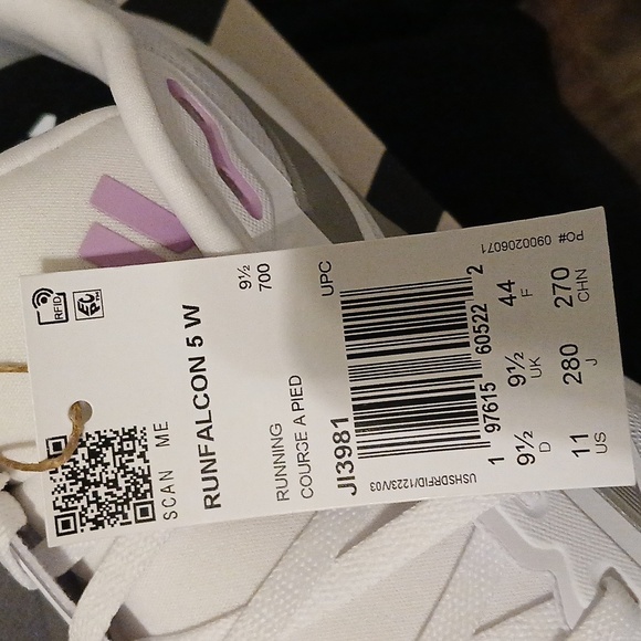 Adidas Women's White and Pink Running Shoes - Picture 5 of 7